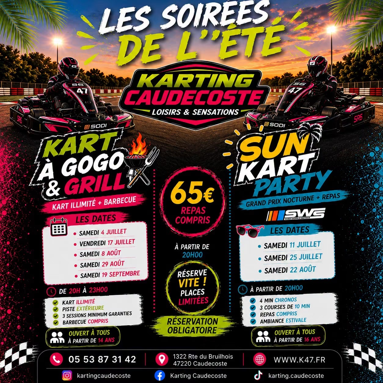 Les soirées de l&rsquo;été au Karting de Caudecoste